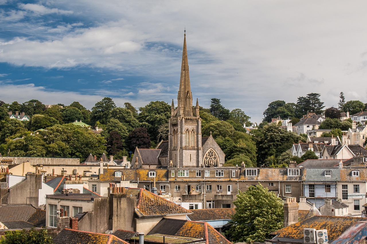Aerial view of an English town in our coverage area